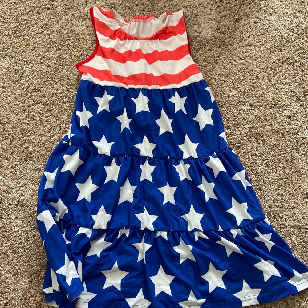 Red, white and blue tank dress. Girls medium (8/10)